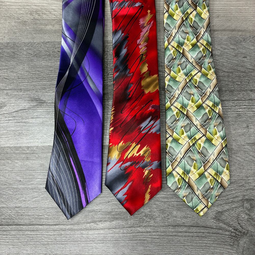 Jerry Garcia J Garcia Lot 3 100% Silk Ties Northern Lights Abstract Neckties